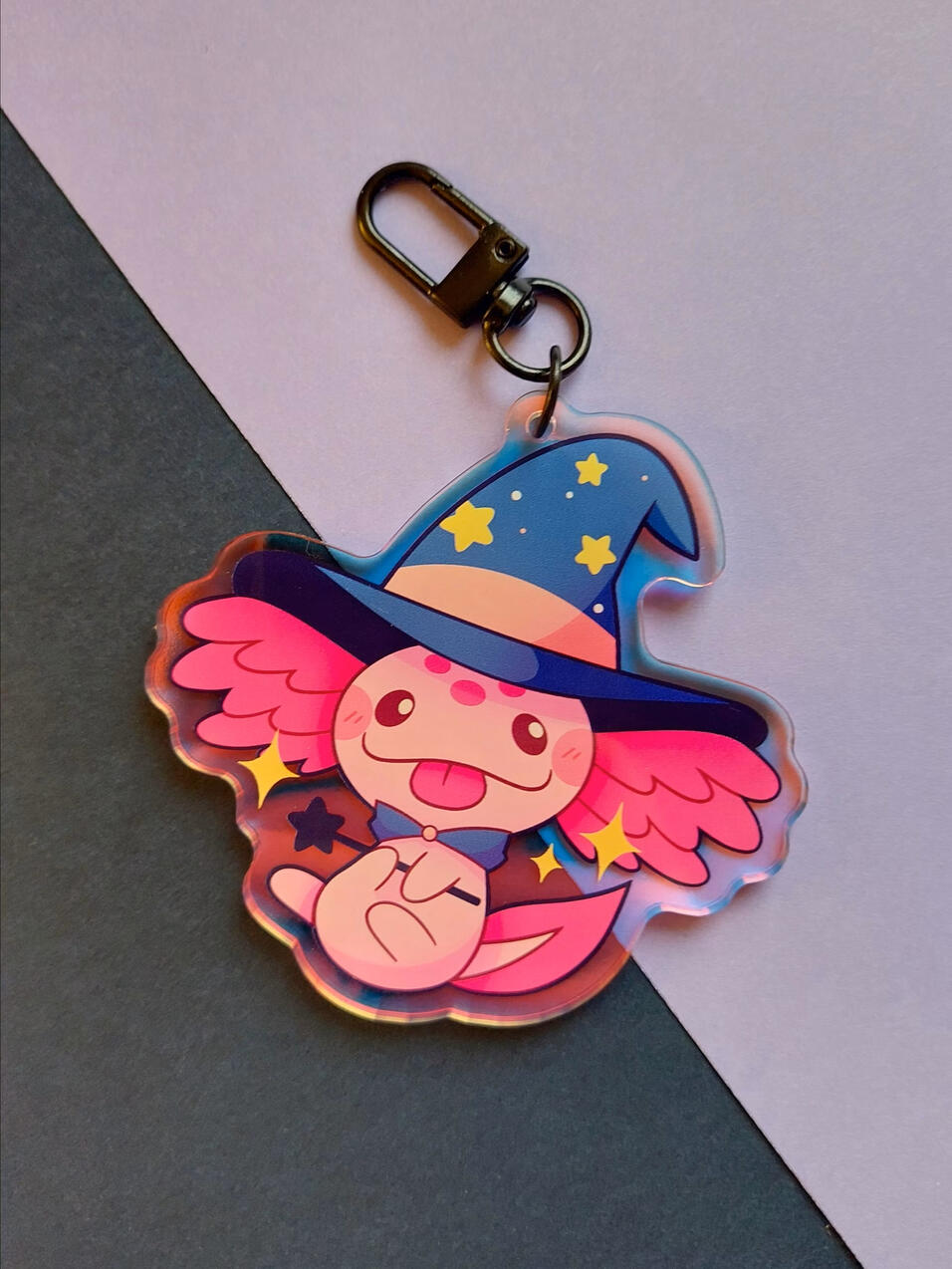 Wizard Axolotl - Acrylic Keychain